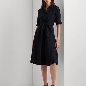 Ralph Lauren Tie-Front Linen Shirtdress